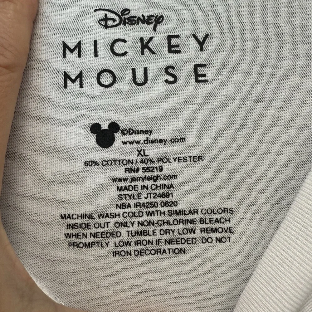 Disney Womens Mickey Mouse Pajama Tee Shirt Top Long Sleeve Red White Large NWT - Picture 4 of 12